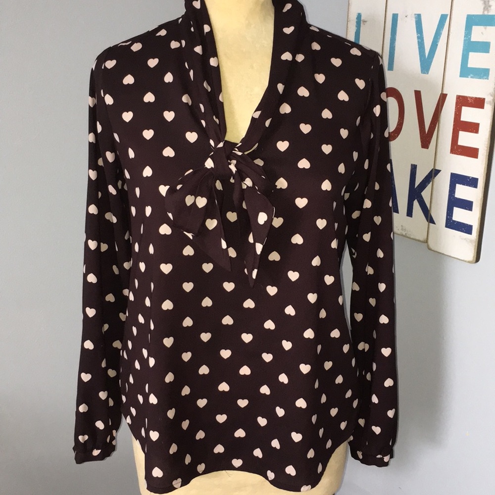 Loft petites blouse heart design